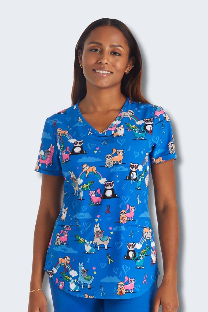 Cherokee V-Neck Print Top in Loving Cause (CK637 – LVCS)