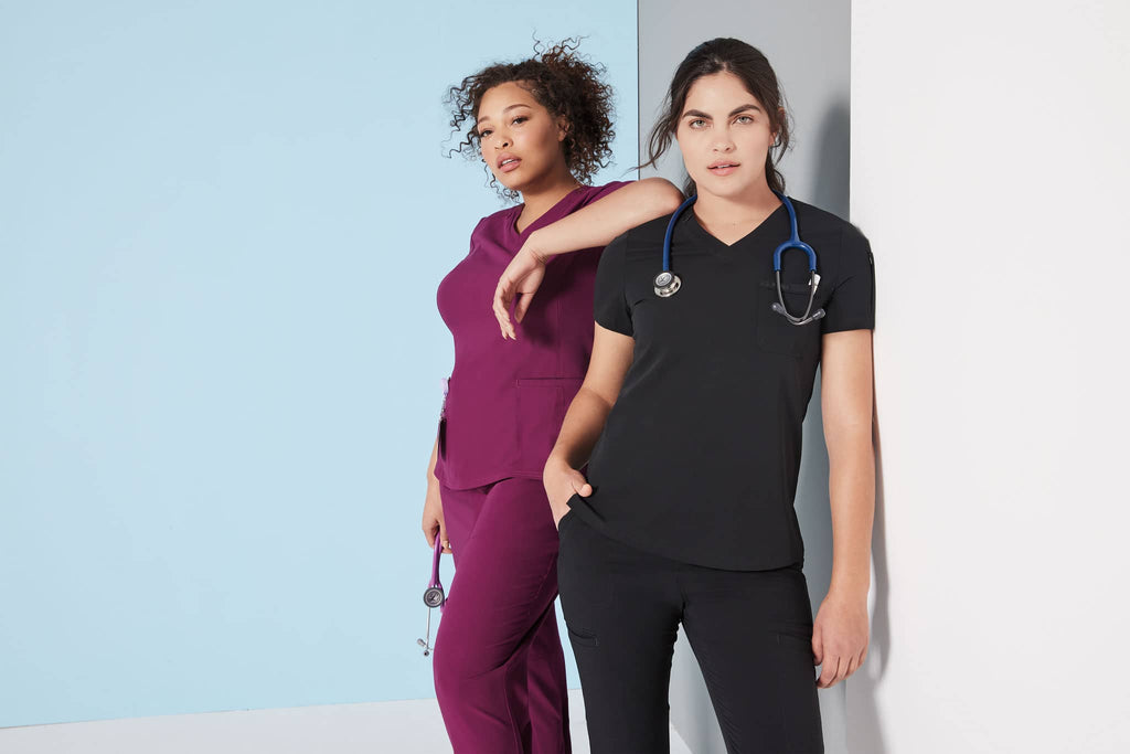 Nurse with stethoscope - Navy & Black scrubs Infectious Australia