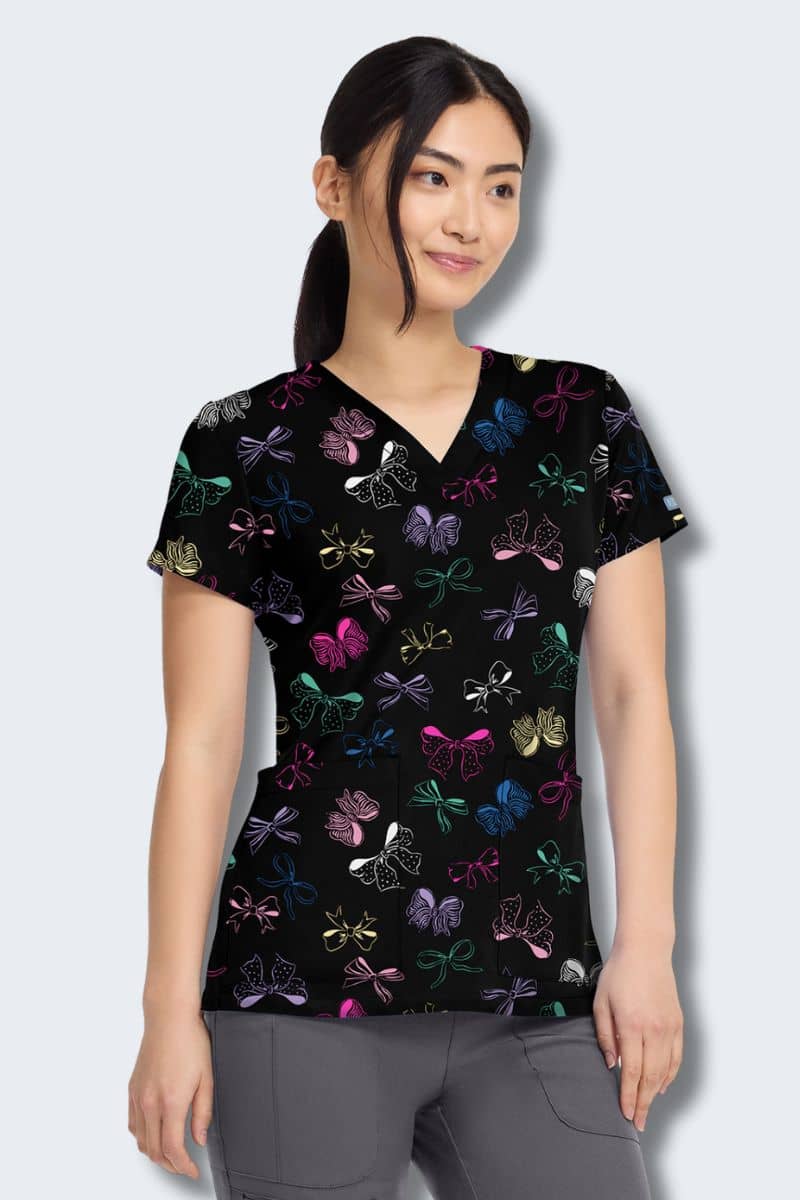 MC8564 Med Couture Bow Mania Scrub Top