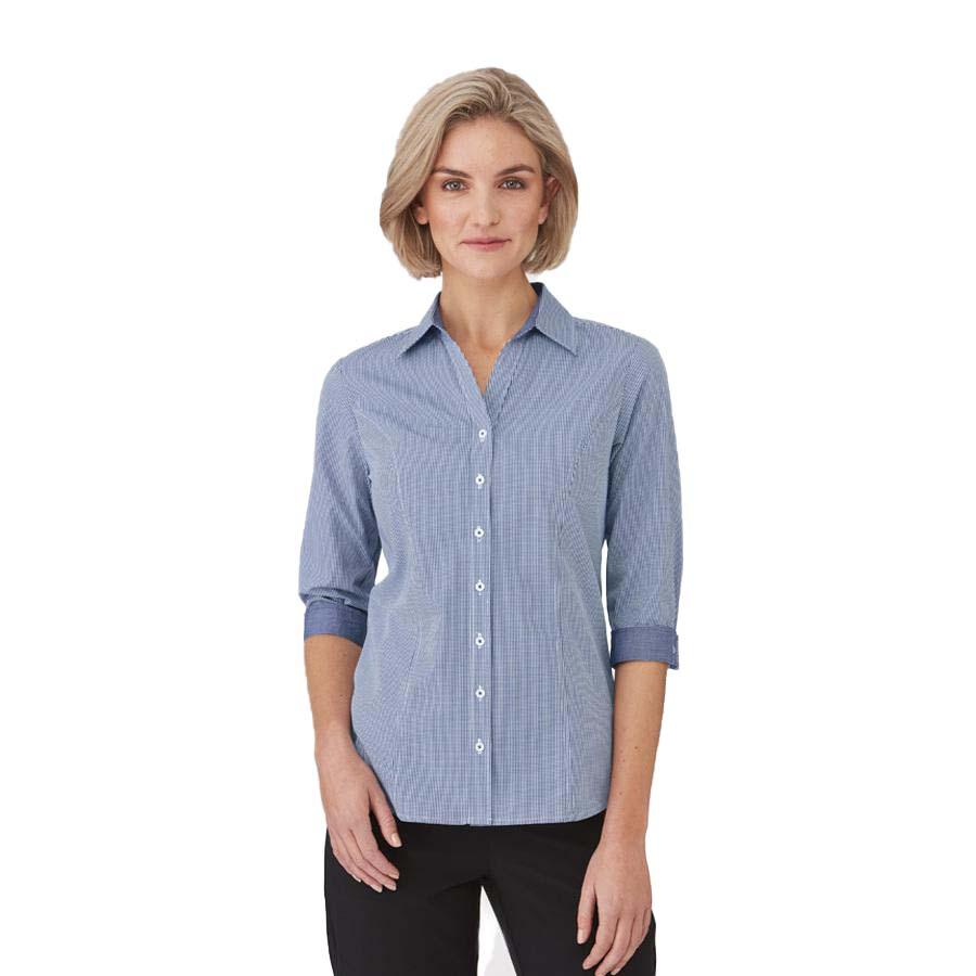 2444 City Collection Pippa Check 3/4 Sleeve Shirt,Infectious Clothing Company