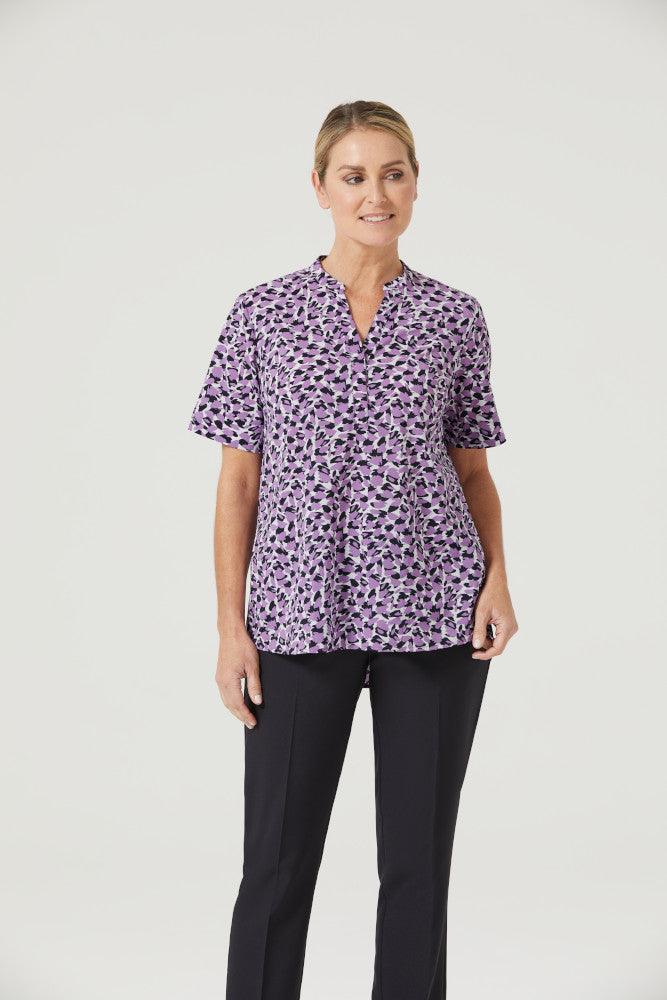 CATUHU NNT Women's Petal Print Antibacterial Short Sleeve Tunic,Infectious Clothing Company