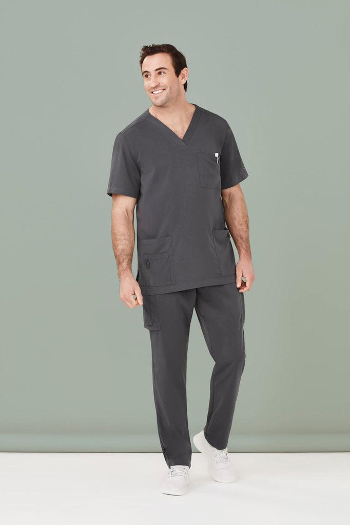 CST945MS Biz Care Mens V-Neck Scrub Top,Infectious Clothing Company