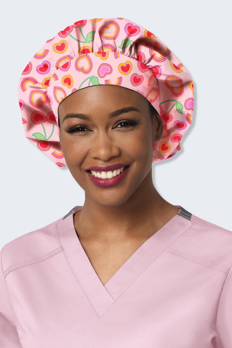 Z43213 Cherry Berry Printed Scrub Hat Patterned OT Theatre Hat
