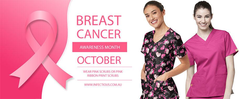 Pink and Pink Ribbon Scrubs for Breast Cancer Awareness month - Infectious Australia