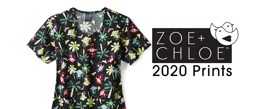 2020 Zoe + Chloe Scrub Tops Print Designs - Blog - Infectious Clothing