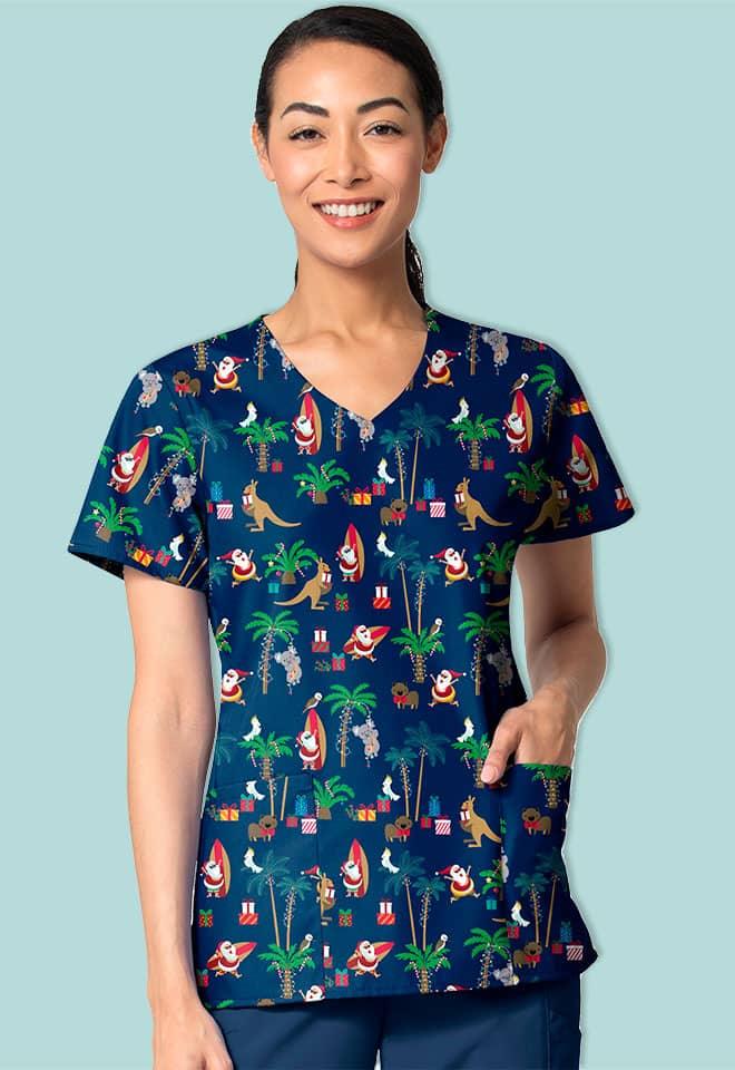 Christmas Scrubs - Australian supplier of fun Christmas prints and patterned scrubs. Infectious.com.au
