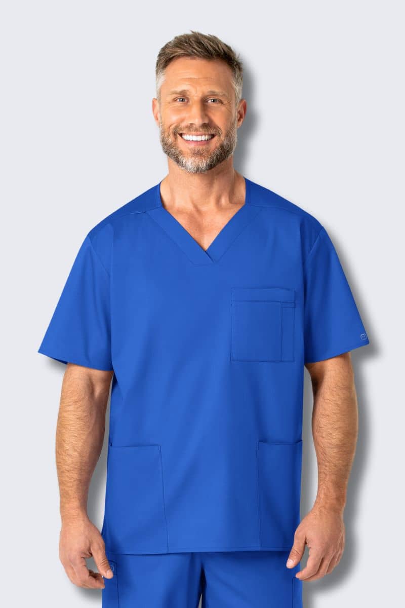 103 WonderWORK Men's Multi-Pocket Scrub Top,Infectious Clothing Company