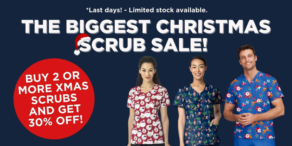 Infectious.com.au Australia's leading supplier of Christmas Nurses Scrub Tops