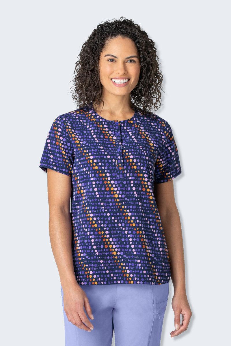 6067 Digital Drops Women's Print Scrub Top,Infectious Clothing Company