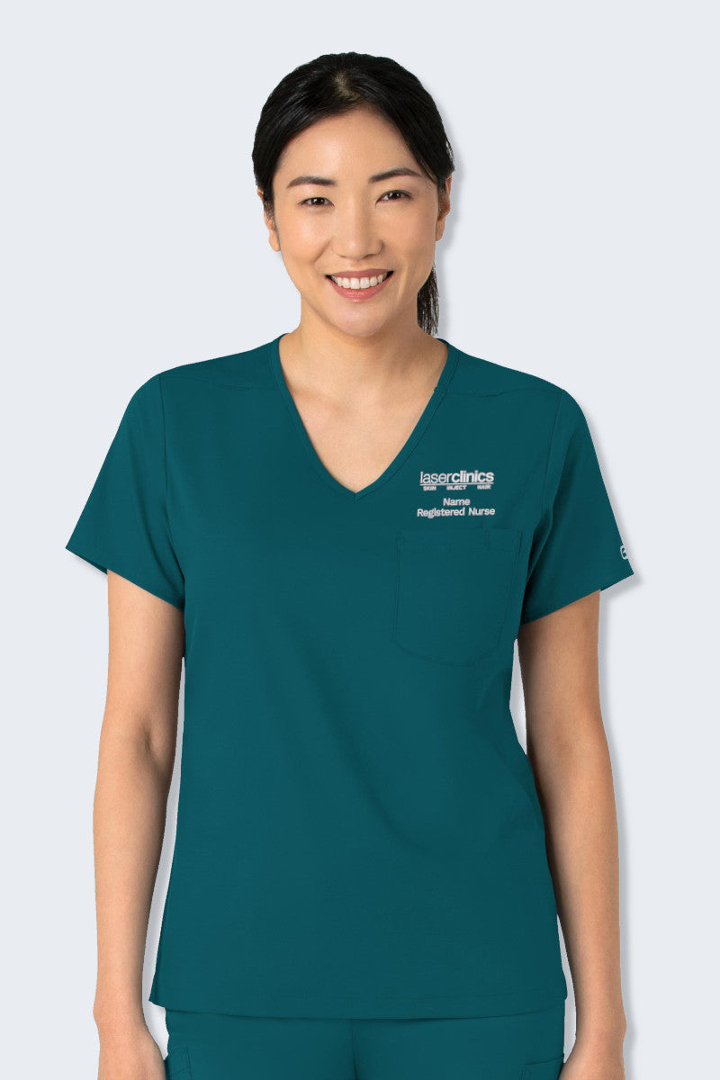 6151 Caribbean Laser Clinics Scrubs top with embroidery
