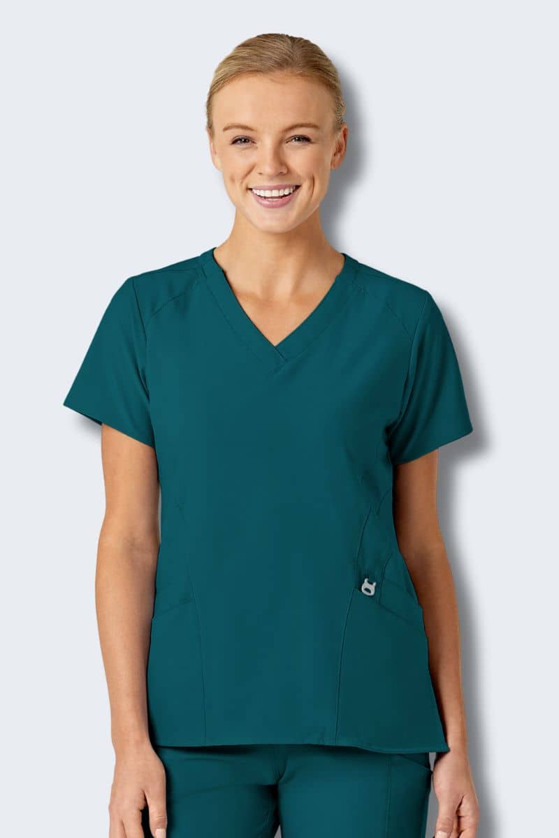 6155 WonderWink W123 Womens Stylized V-neck Top,Infectious Clothing Company