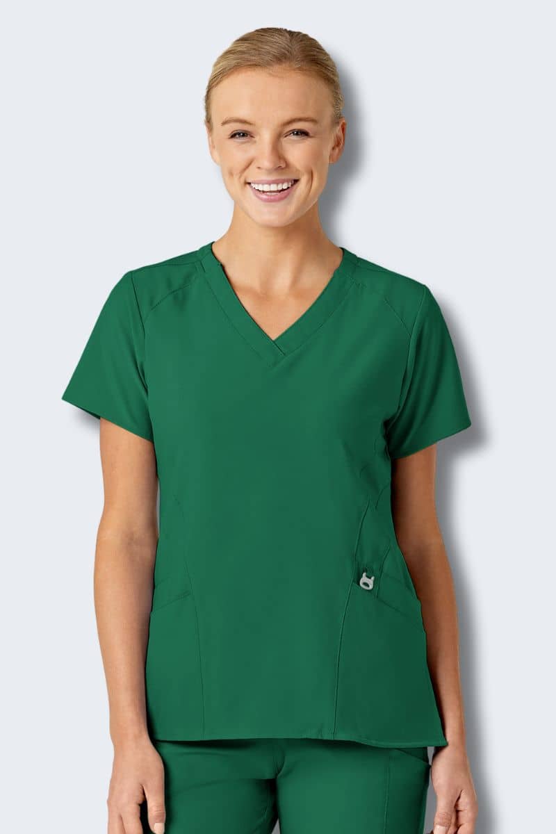 6155 WonderWink W123 Womens Stylized V-neck Top,Infectious Clothing Company