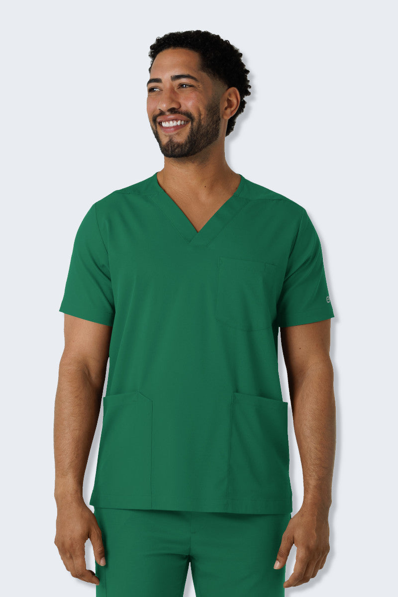 6351 WonderWink Boundless Men's V-Neck Scrub Top,Infectious Clothing Company