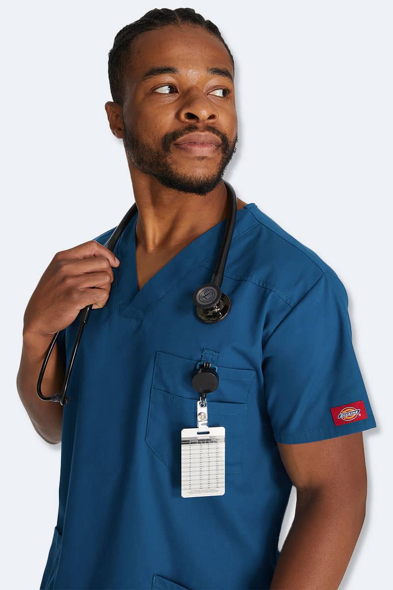 81906 Dickies EDS Signature Men's V-neck Utility Scrub Top,Infectious Clothing Company