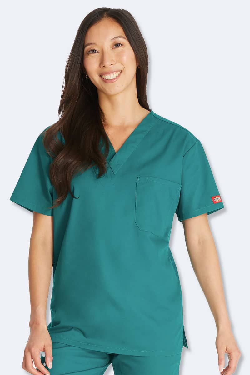 83706 Dickies EDS Classic Unisex V-Neck Scrub Top,Infectious Clothing Company