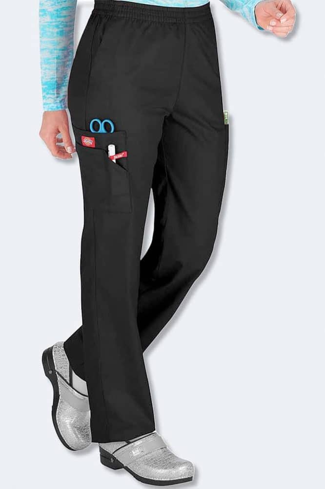 86106 Dickies EDS Women's Elastic Waist Cargo Scrubs Pant,Infectious Clothing Company