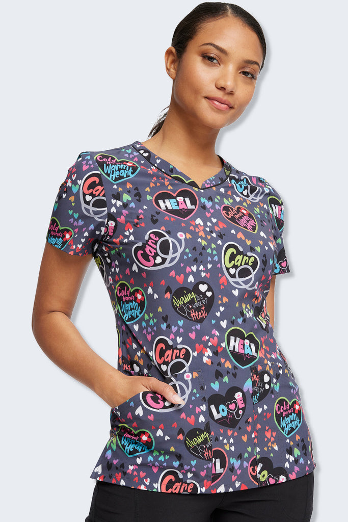 Women's Print and Patterned Scrub Top for Nurses - Infectious Clothing Company