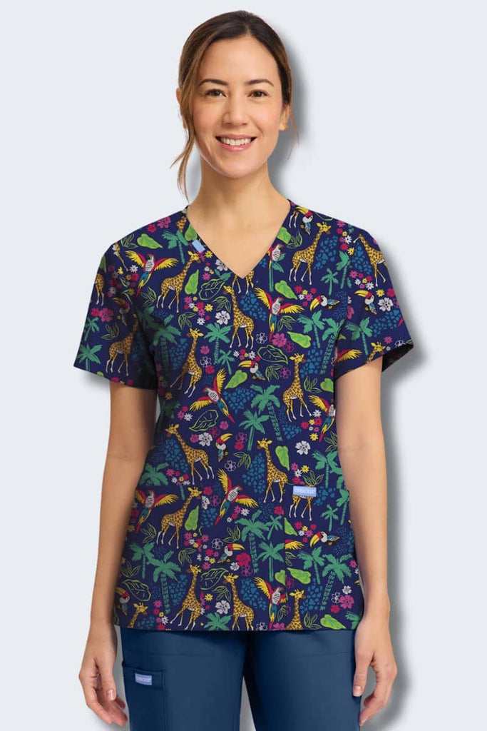 CK856 Cherokee Jungle Jive Scrub Top - Main Image