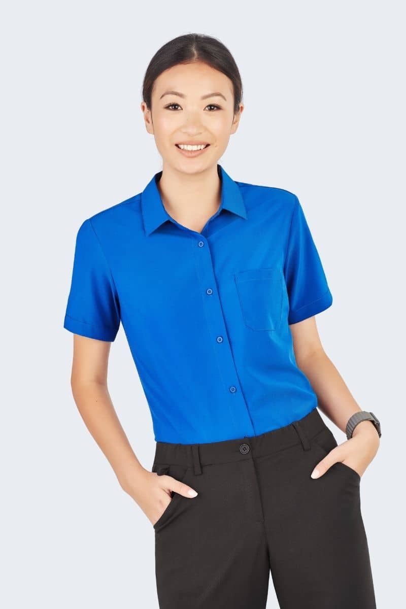 CS947LS Biz Care Womens Easy Stretch Short Sleeve Shirt,Infectious Clothing Company