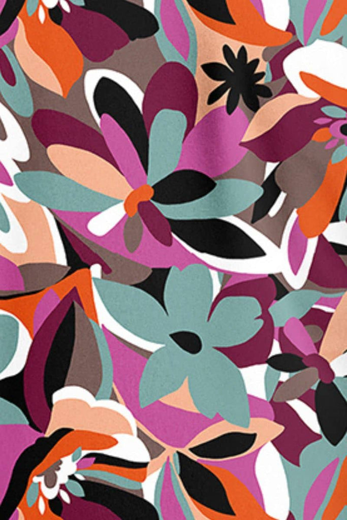 CK857 Cherokee Cut Flowers Print Scrub Top,Infectious Clothing Company