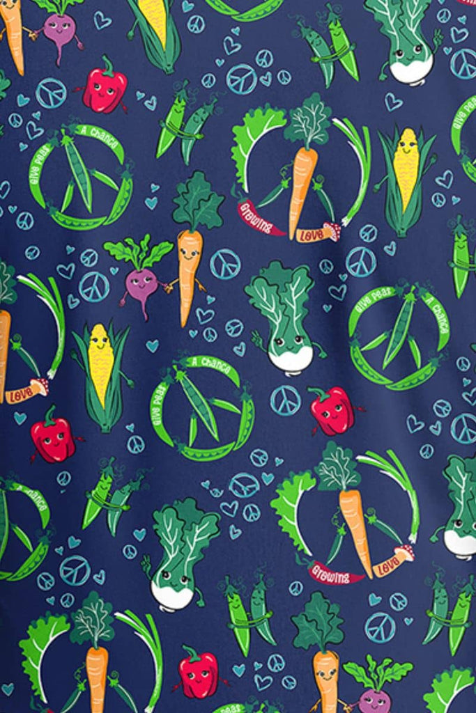 CK857 Cherokee Growing Love Print Scrub Top,Infectious Clothing Company