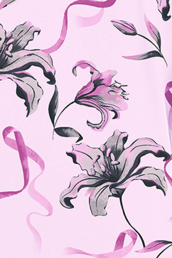 CK856 Cherokee Loving Lilies Print Scrub Top,Infectious Clothing Company