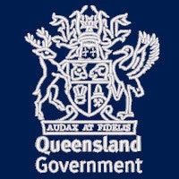 Queensland Govt Crest Stacked Text ID Q-003,Infectious Clothing Company