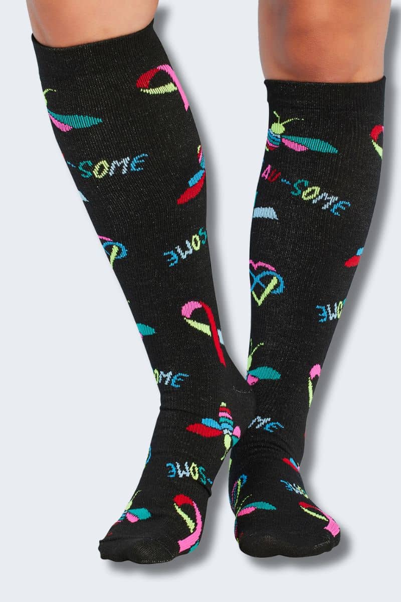 Cherokee Women's Bee Au-Some 10-15mmHg Support Socks,Infectious Clothing Company