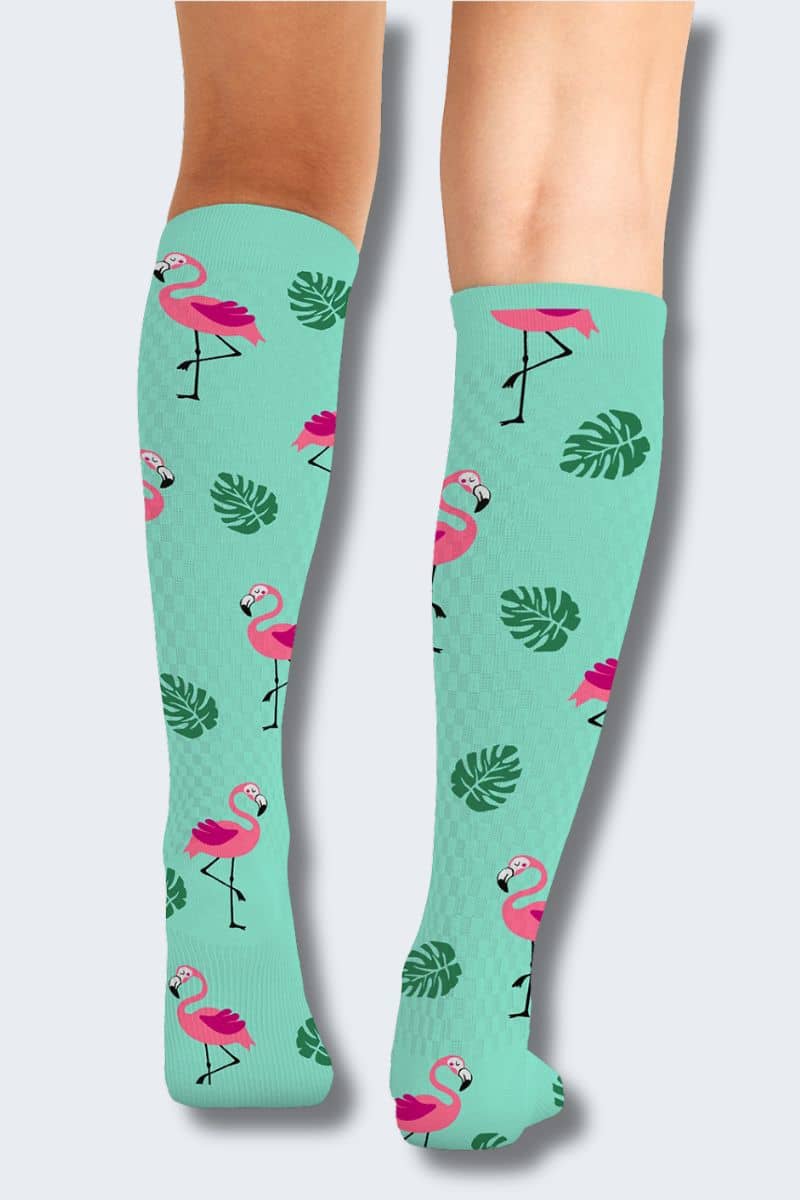 Cherokee Women's Flamingo Life 10-15mmHg Support Socks,Infectious Clothing Company