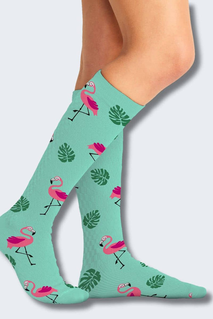 Cherokee Women's Flamingo Life 10-15mmHg Support Socks,Infectious Clothing Company