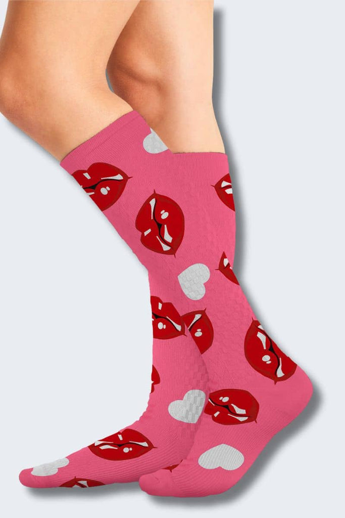 Cherokee Women's Kiss Me 10-15mmHg Support Socks,Infectious Clothing Company