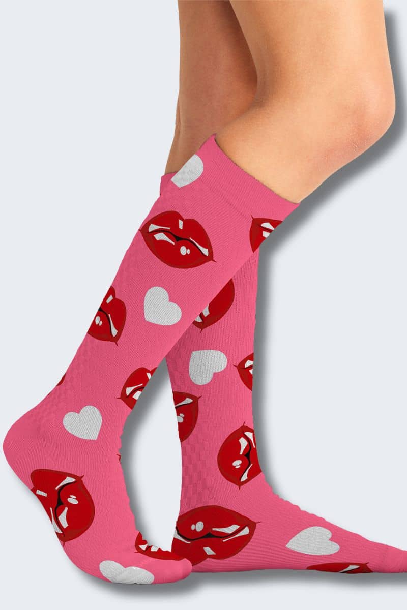 Cherokee Women's Kiss Me 10-15mmHg Support Socks,Infectious Clothing Company