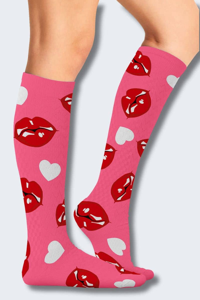Cherokee Women's Kiss Me 10-15mmHg Support Socks,Infectious Clothing Company