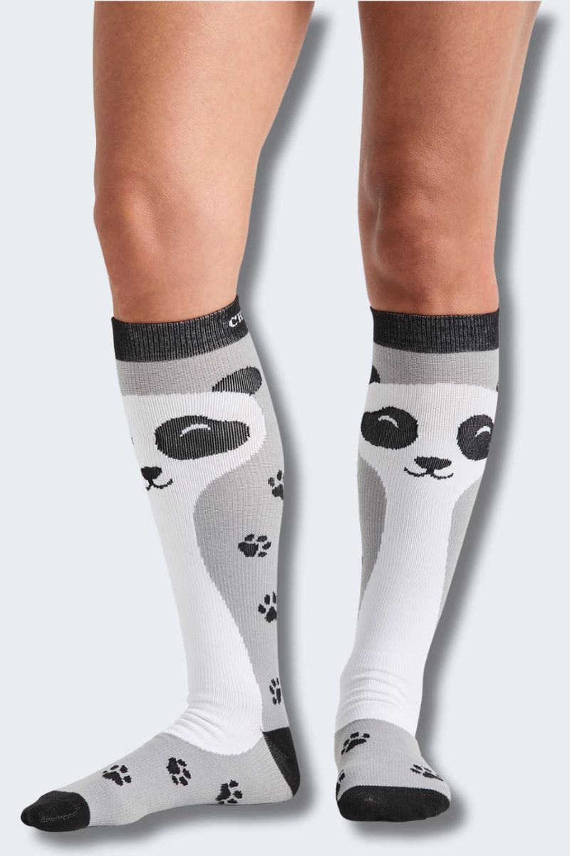 Cherokee Women's Peaking Panda 10-15mmHg Support Socks,Infectious Clothing Company