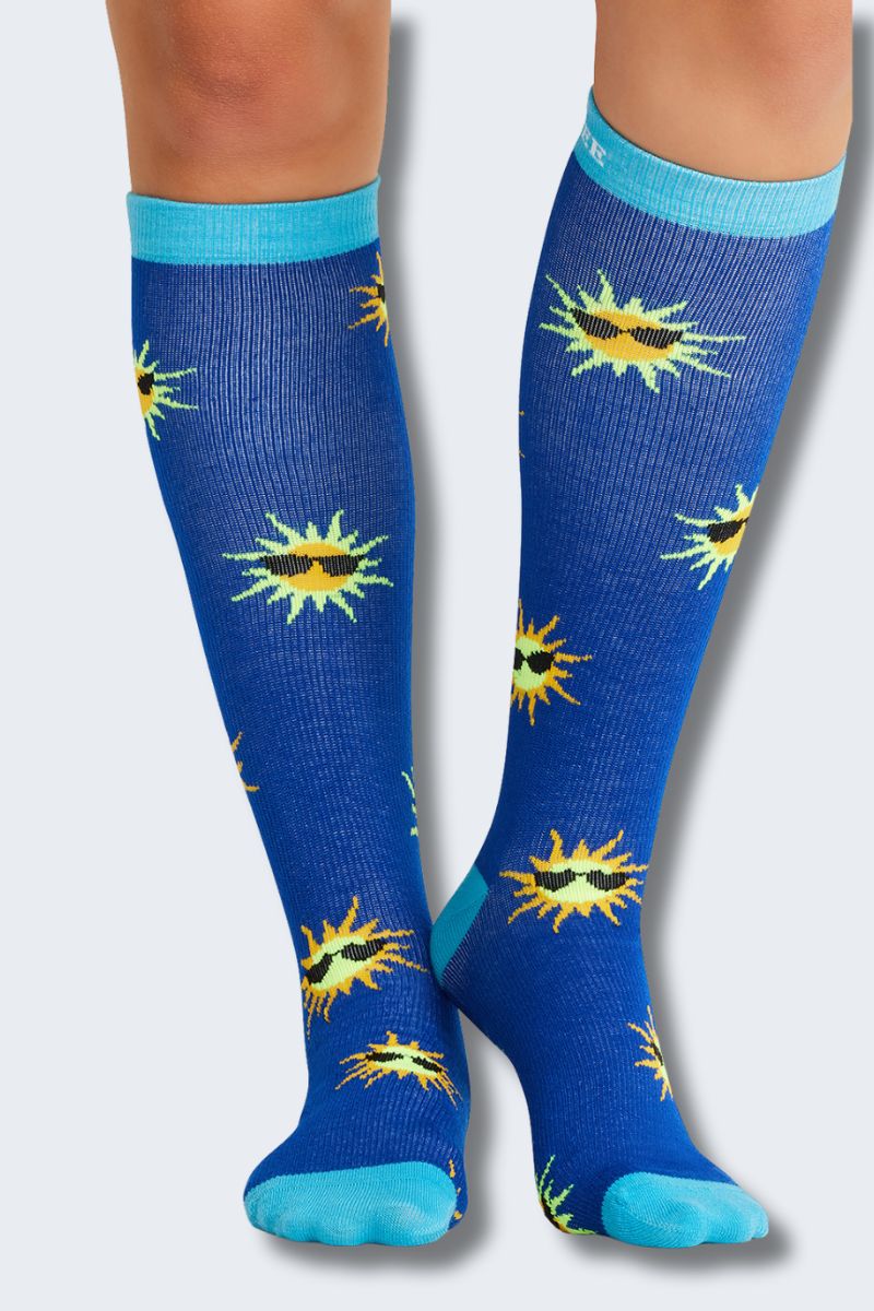 Cherokee Women's Sunny Days 10-15mmHg Support Socks,Infectious Clothing Company