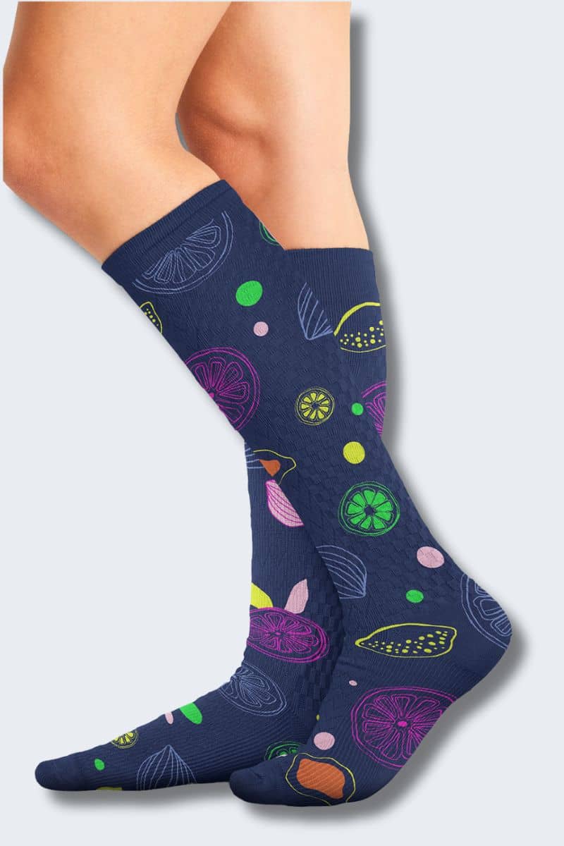 Cherokee Women's Tutti Frutti 10-15mmHg Support Socks,Infectious Clothing Company