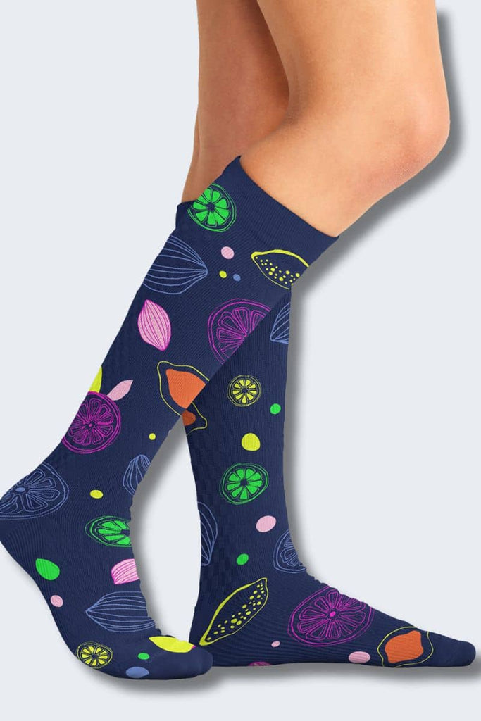 Cherokee Women's Tutti Frutti 10-15mmHg Support Socks,Infectious Clothing Company
