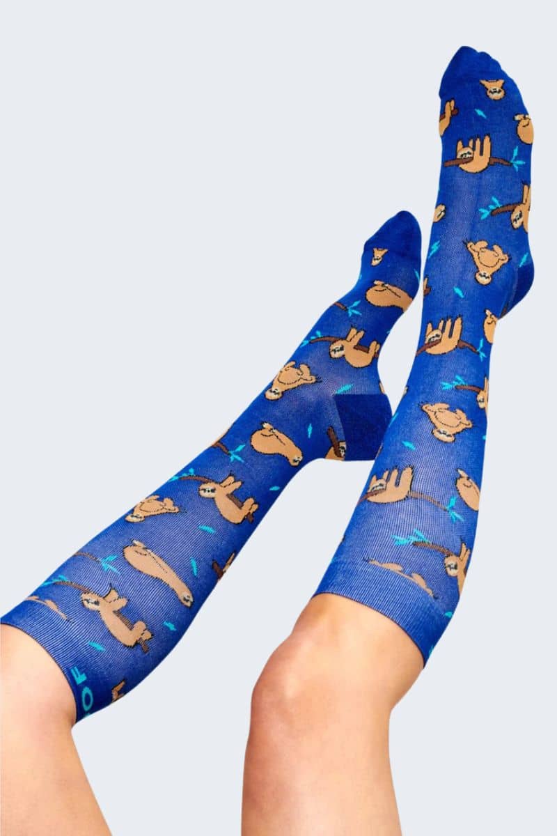 CS032 Dr. Woof Sloth Bamboo Compression Socks,Infectious Clothing Company