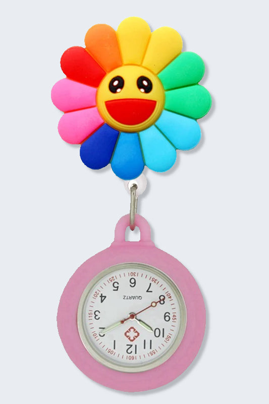 Smiling Flower Retractable Fob Watch,Infectious Clothing Company