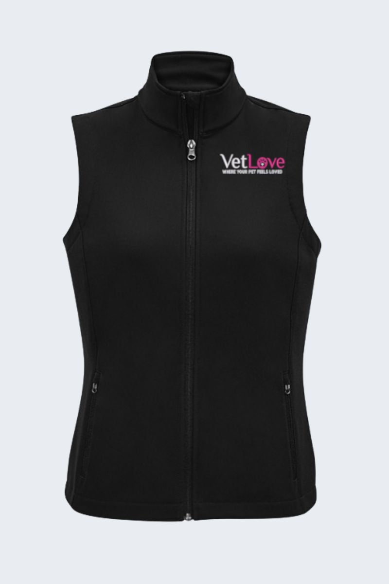 J830L VETLOVE Biz Collection Ladies Apex Lightweight Softshell Vest,Infectious Clothing Company