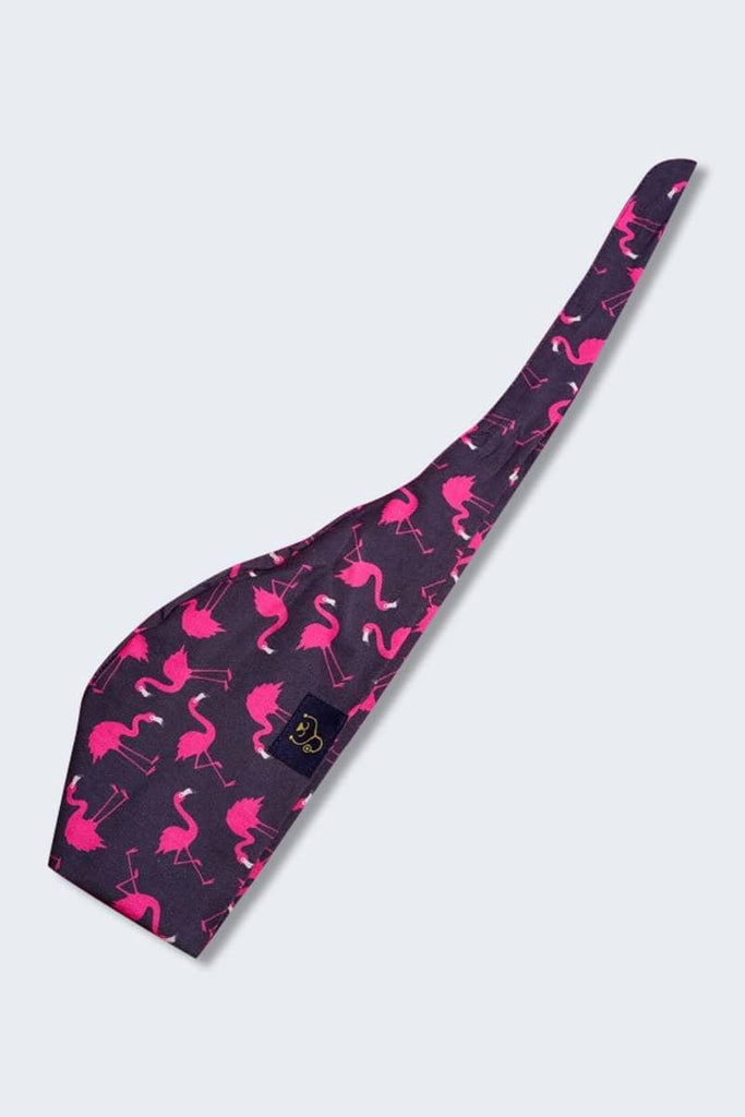 SC-25 Dr. Woof Flamingos Printed Scrub Hat with back-tie,Infectious Clothing Company