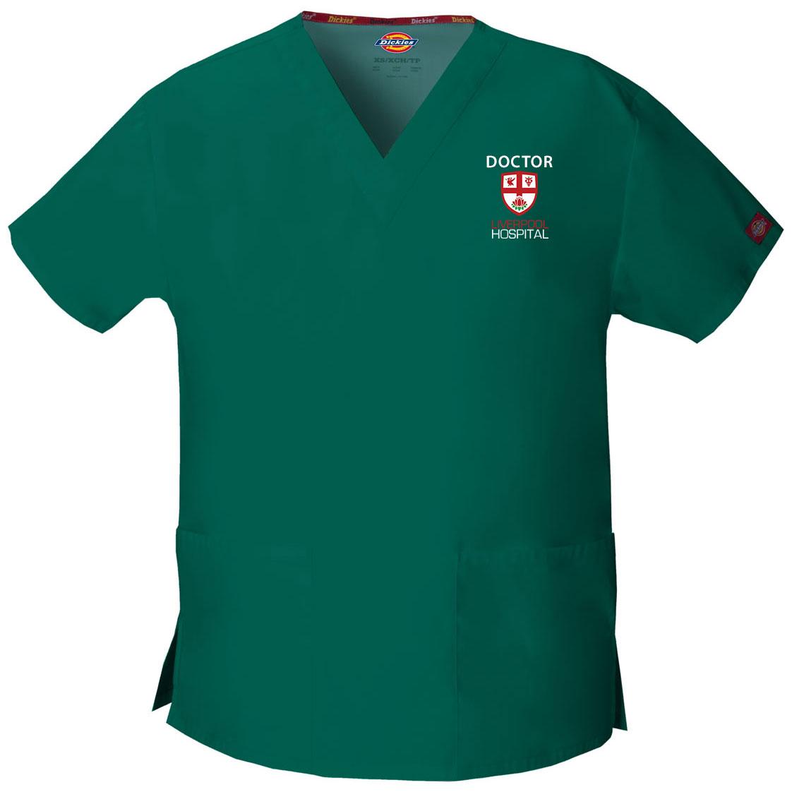 86706 Liverpool Emergency Womens V-Neck Scrub Top,Infectious Clothing Company