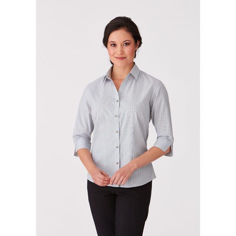 2144 City Collection Women's 3/4 Sleeve Stripe Shirt,Infectious Clothing Company