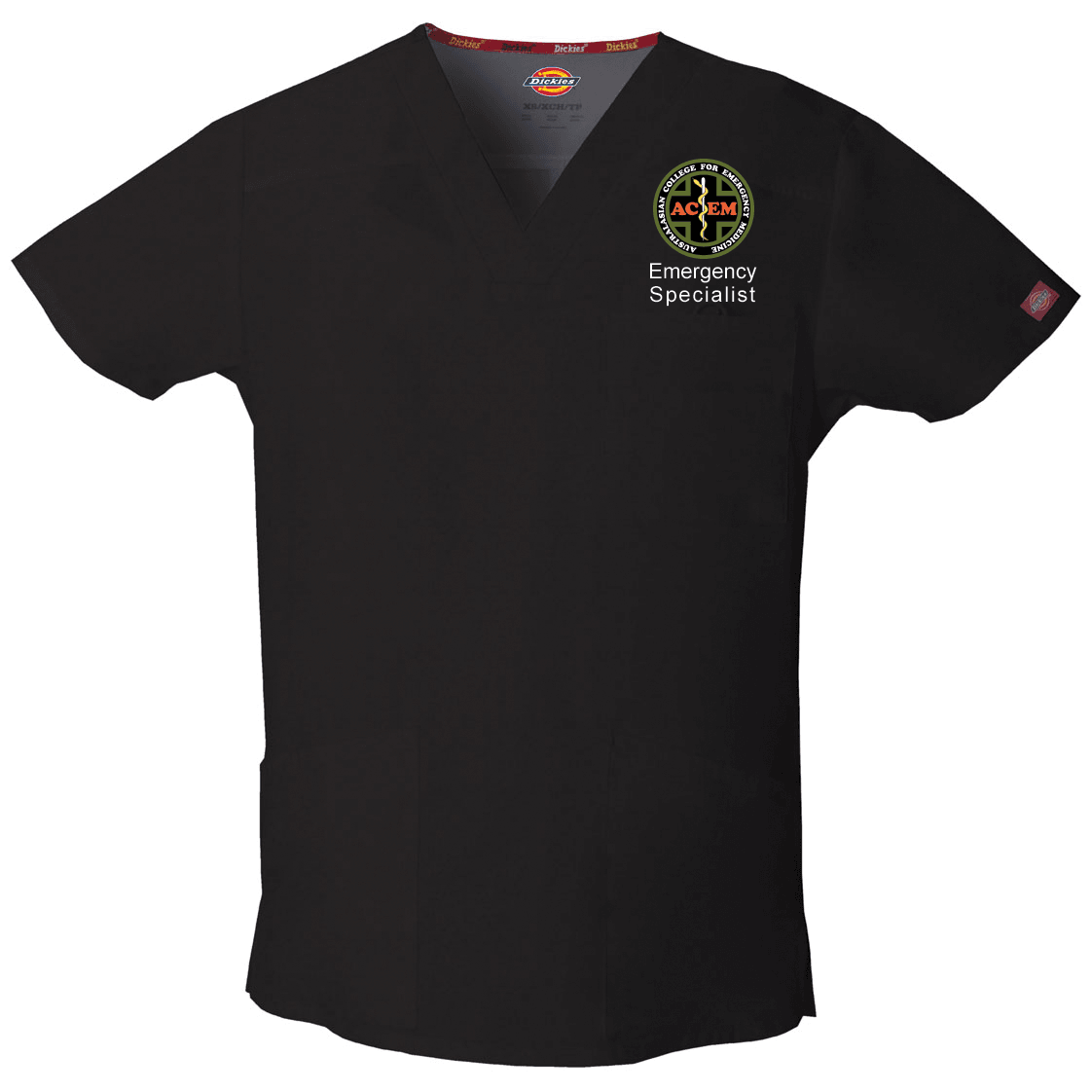 81906 St George ACEM Dickies EDS Signature Men's V-neck Utility Scrub Top,Infectious Clothing Company