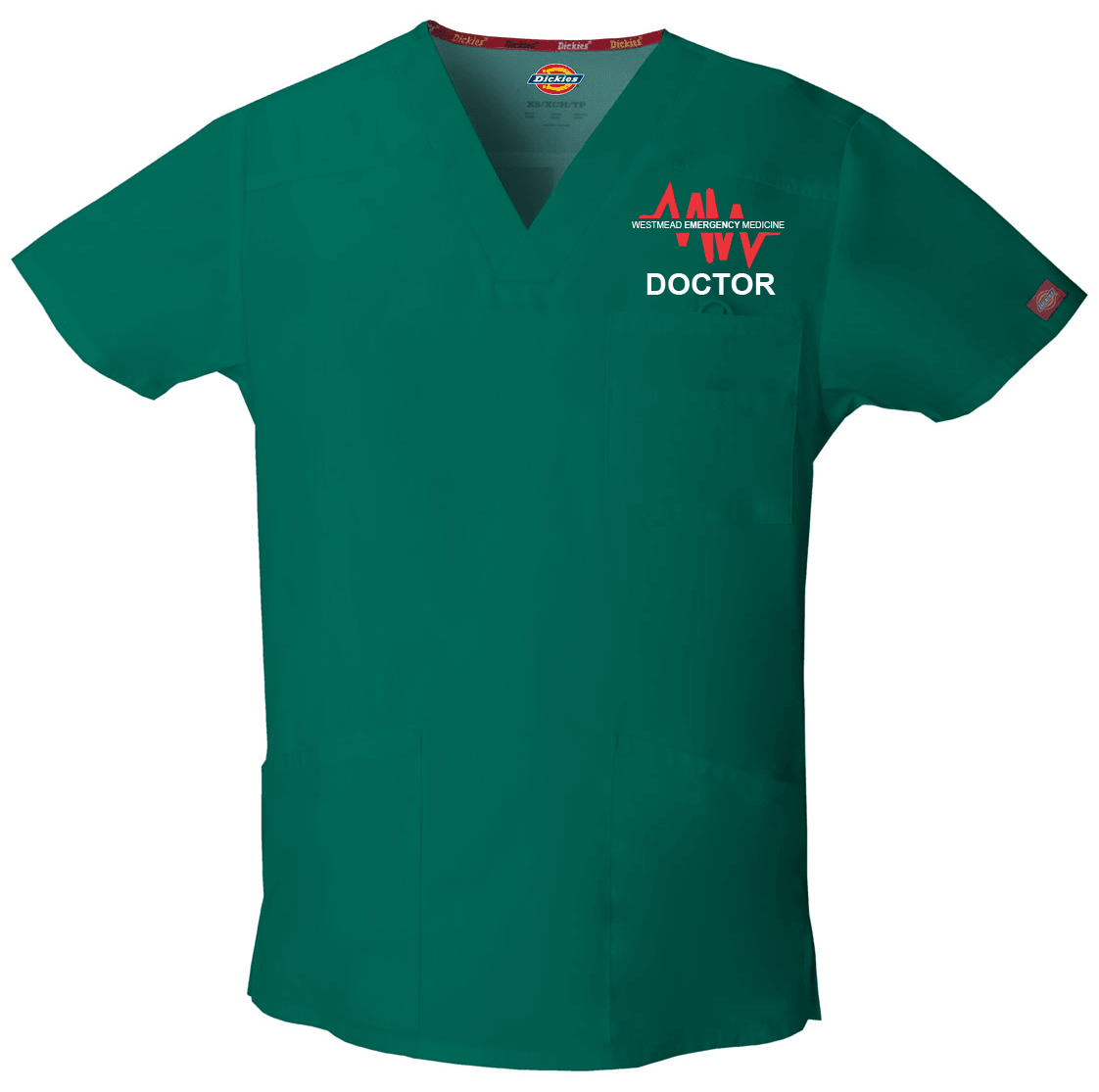 81906 Westmead Emergency Doctor Dickies EDS Signature Men's V-neck Utility Scrub Top,Infectious Clothing Company