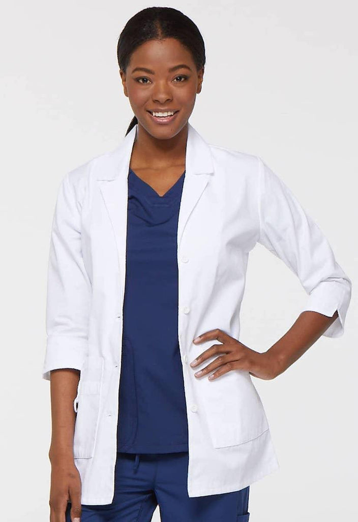 82402 Dickies 30" Women's White Lab Coat 3/4 Sleeves,Infectious Clothing Company