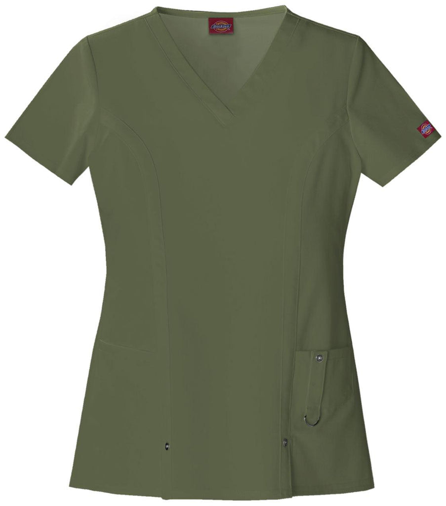 82851SP Dickies Xtreme Stretch Womens V-Neck Scrub Top,Infectious Clothing Company