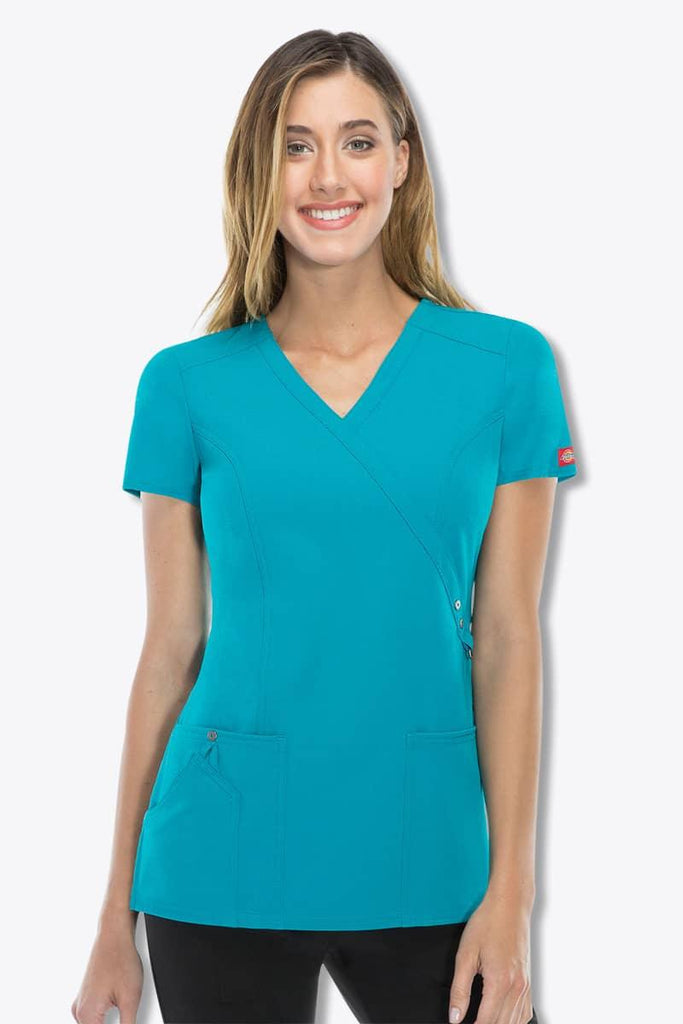 85956 Dickies Xtreme Stretch Women's Mock Wrap Top,Infectious Clothing Company