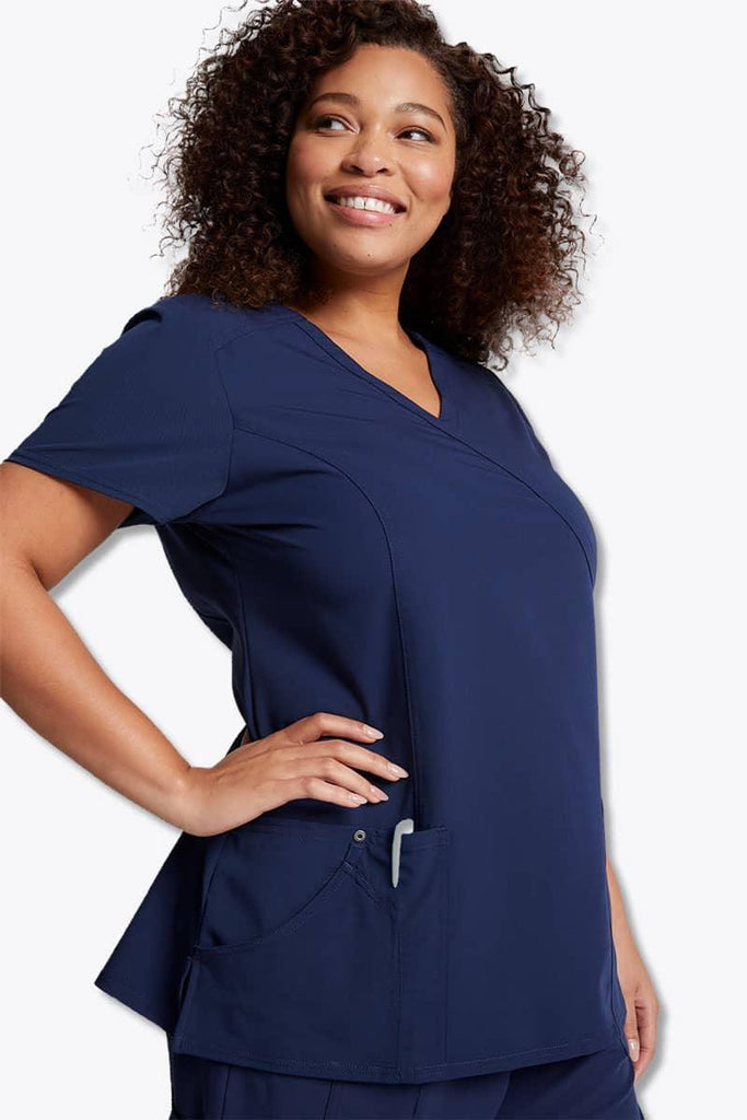 85956 Dickies Xtreme Stretch Women's Mock Wrap Top,Infectious Clothing Company