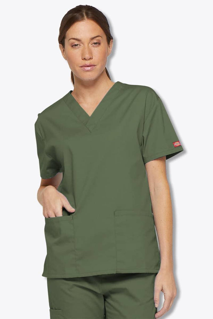 86706SP Dickies EDS Signature Classic Womens V-Neck Scrub Top,Infectious Clothing Company